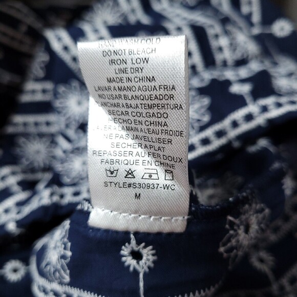 Whiteroom + Cactus Blue White Embroidered Pleated Mini Skirt Bow Size M - Picture 9 of 9